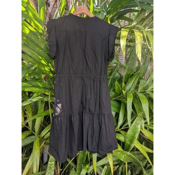 little black dress L tiered goth lolita babydoll kuro 100% cotton bow boho - Picture 4 of 7